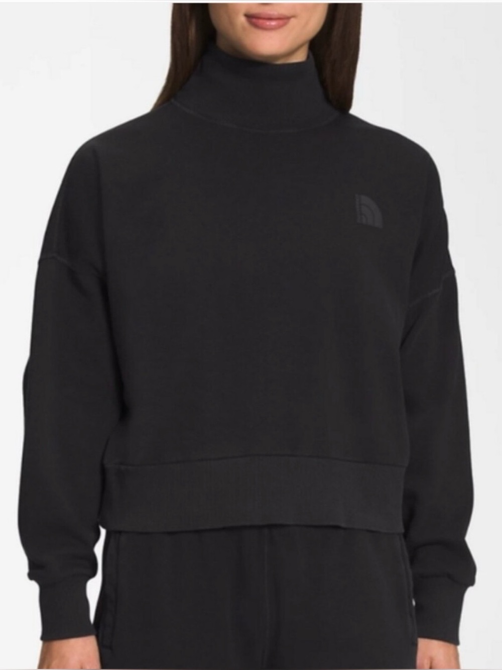 The North Face Black Relaxed Mock Neck Pullover Sweatshirt -M- MSRP $89